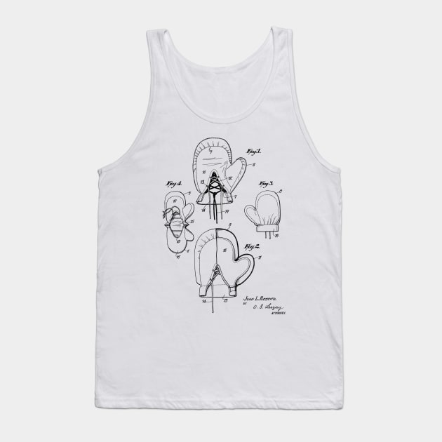 Boxing Glove Vintage Patent Hand Drawing Tank Top by TheYoungDesigns